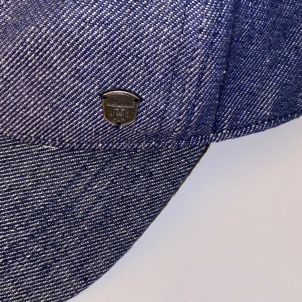 OVS Denim Six Panel Leather Adjustable Hidden Band Baseball Cap Size OS - Picture 4 of 7
